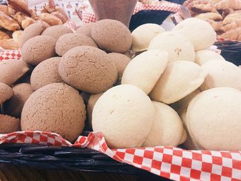 Close-up of cookies for sale at market