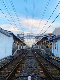 Railroad tracks against sky