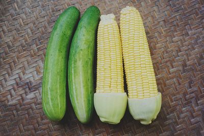 High angle view of vegetables on table