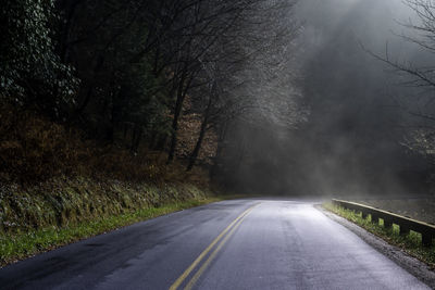 Empty road amidst trees