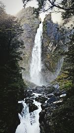 Scenic view of waterfall