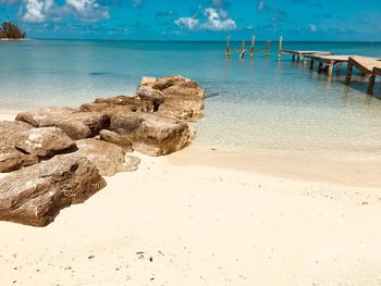 Scenic view of beach against sky