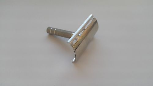 High angle view of pen on table
