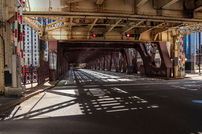 Diminishing perspective of bridge in city