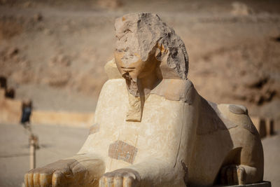 View of hatshepsut's temple. mortuary temple of the pharaoh of the hatshepsut dynasty.