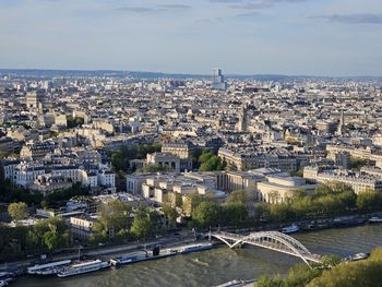 High angle view of cityscape against sky