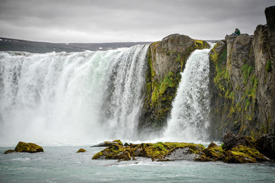 Scenic view of waterfall