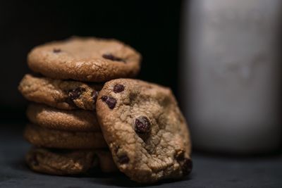 Close-up of cookies on table