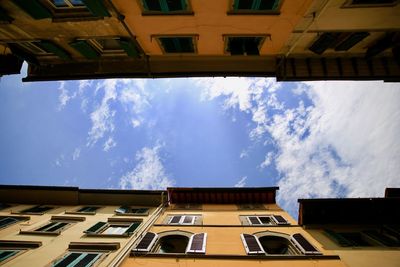 Low angle view of buildings against sky