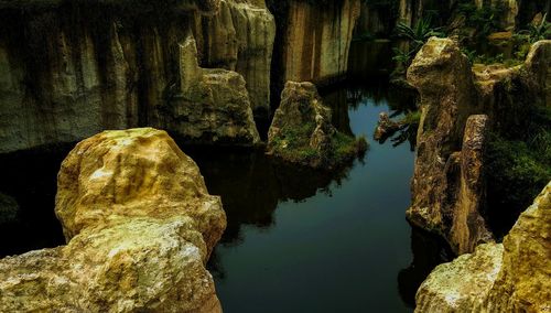 Rock formations in water