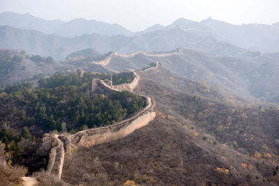Aerial view of great wall of china