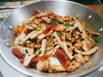 Close-up of served food in plate