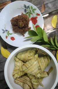 Close-up of food in plate on table