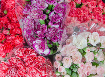 Full frame shot of various flowers for sale