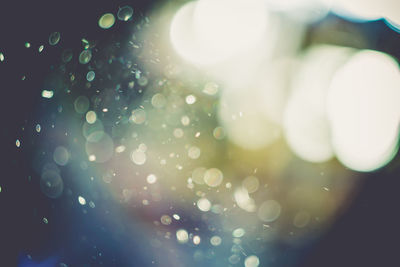 Defocused image of raindrops