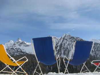 Chair without users in the mountains