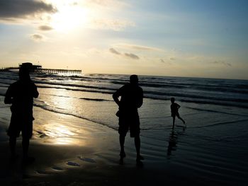 Scenic view of sea at sunset