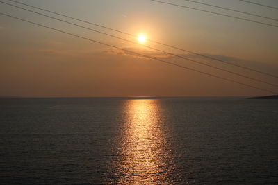 Scenic view of sunset over sea