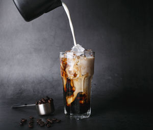 Close-up of drink in glass on table