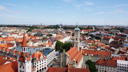 High angle view of cityscape