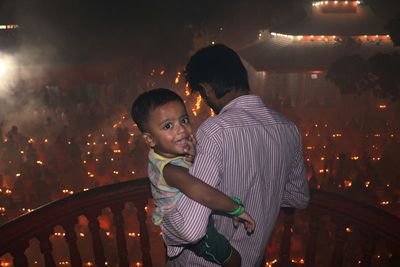 Father and daughter at rakher upobash barodi lokhnath brahmachari ashram