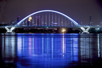 View of illuminated city at night