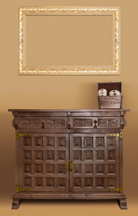 Open book on wall at home