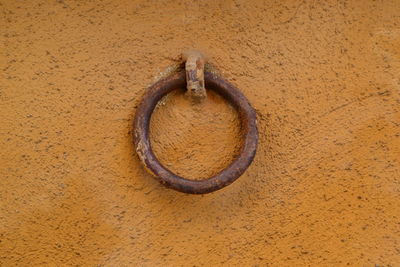 Close-up of rusty metal in wall