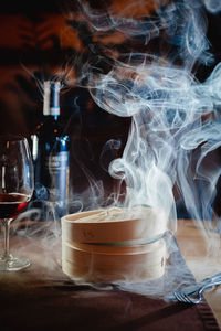 A mysterious dish steaming from a restaurant chef