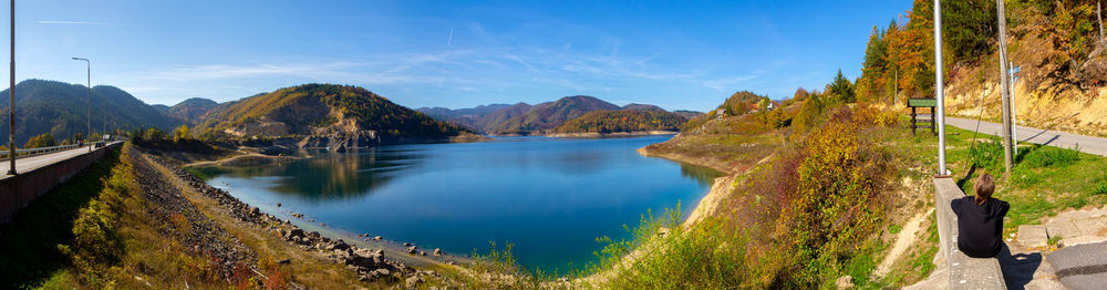 Panoramic view of lake against sky