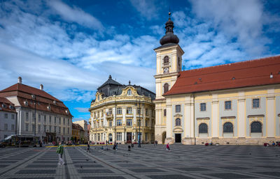 Low angle view of historic building against sky