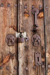 Full frame shot of old wooden door