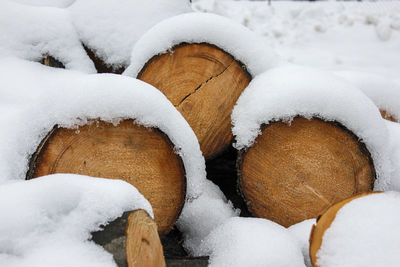 Close-up of frozen ice