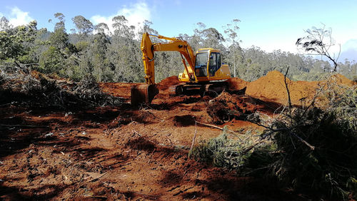 Panoramic view of construction site