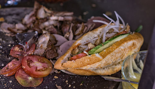 Close-up of bread on table