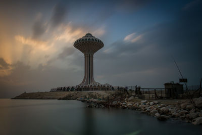 View of sea against cloudy sky