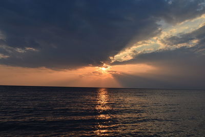 Scenic view of sea during sunset