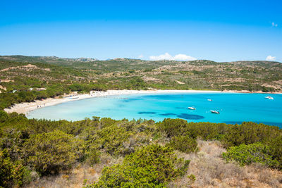 Scenic view of bay against sky