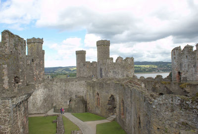 Castle against cloudy sky