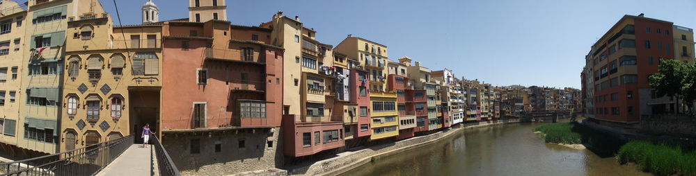 View of canal in city