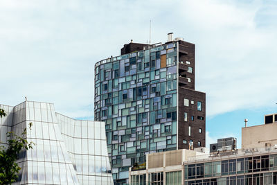 Low angle view of modern building against sky