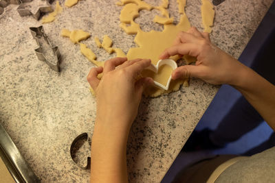 Midsection of woman preparing food