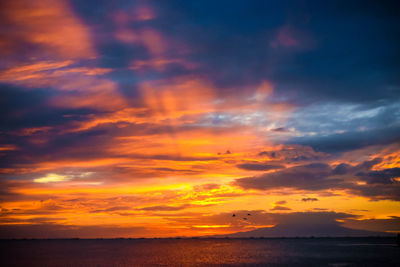 Dramatic sky over lake