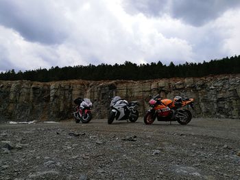 Motorcycle parked at beach