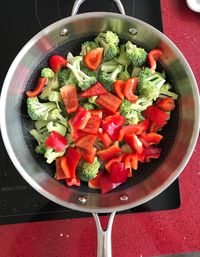 Chopped vegetables in bowl