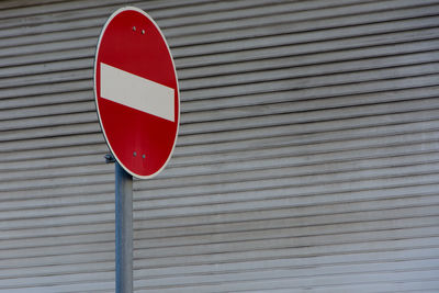 Close-up of road sign