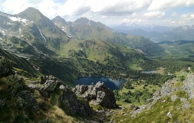 Scenic view of mountains against sky