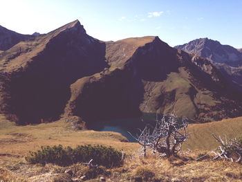 Scenic view of mountains against sky