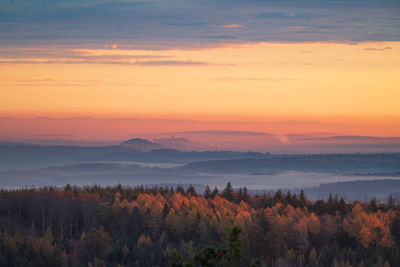 Colourful sunrise in the black forest