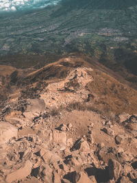 High angle view of land